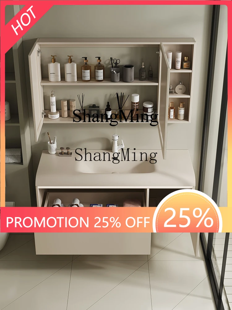 

ZYY Бытовой роскошный кремовый стиль, комбинированный шкаф для ванной комнаты, встроенный умывальник, умывальник