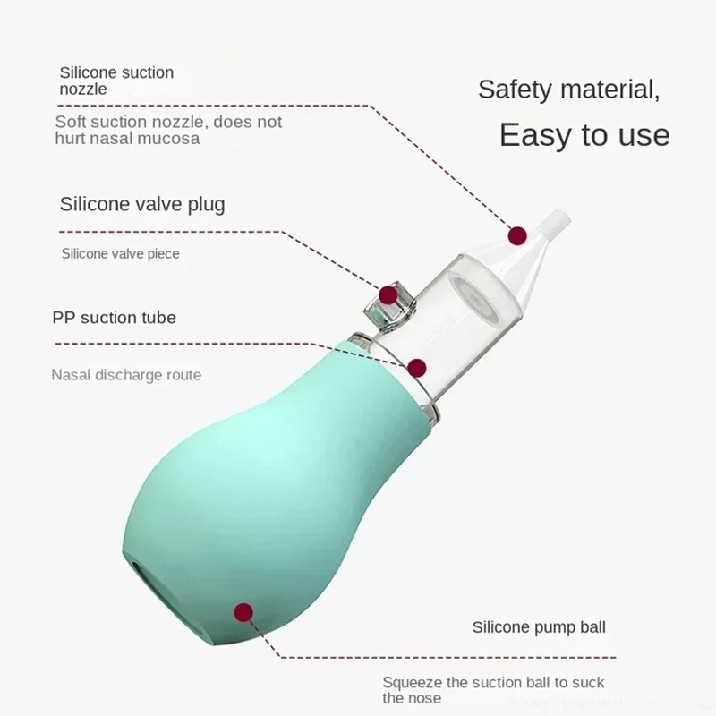 New Born Silicone Baby Safety Nose Cleaner Vacuum Suction Children Nasal Aspirator New Baby Care Diagnostic-tool Vacuum Sucker