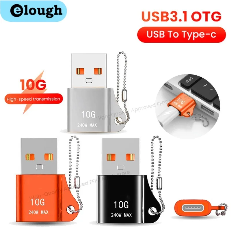 

10G USB3.1 Male to Type-C Female OTG Adapter Fast Charging USB Adapter Data Connector For Macbook Xiaomi Samsung Huawei Phone