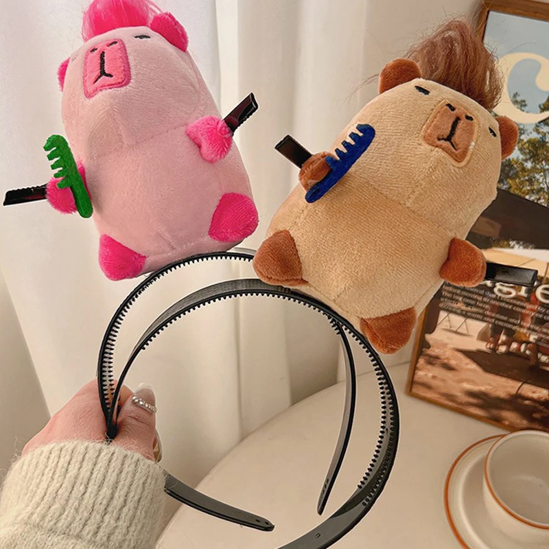 

Capybara Hairband Funny Plush Doll Headbands Hairstyle Fixing Tool Girls Cosplay Hairband Adult/Kids Party Gift Hair Accessories