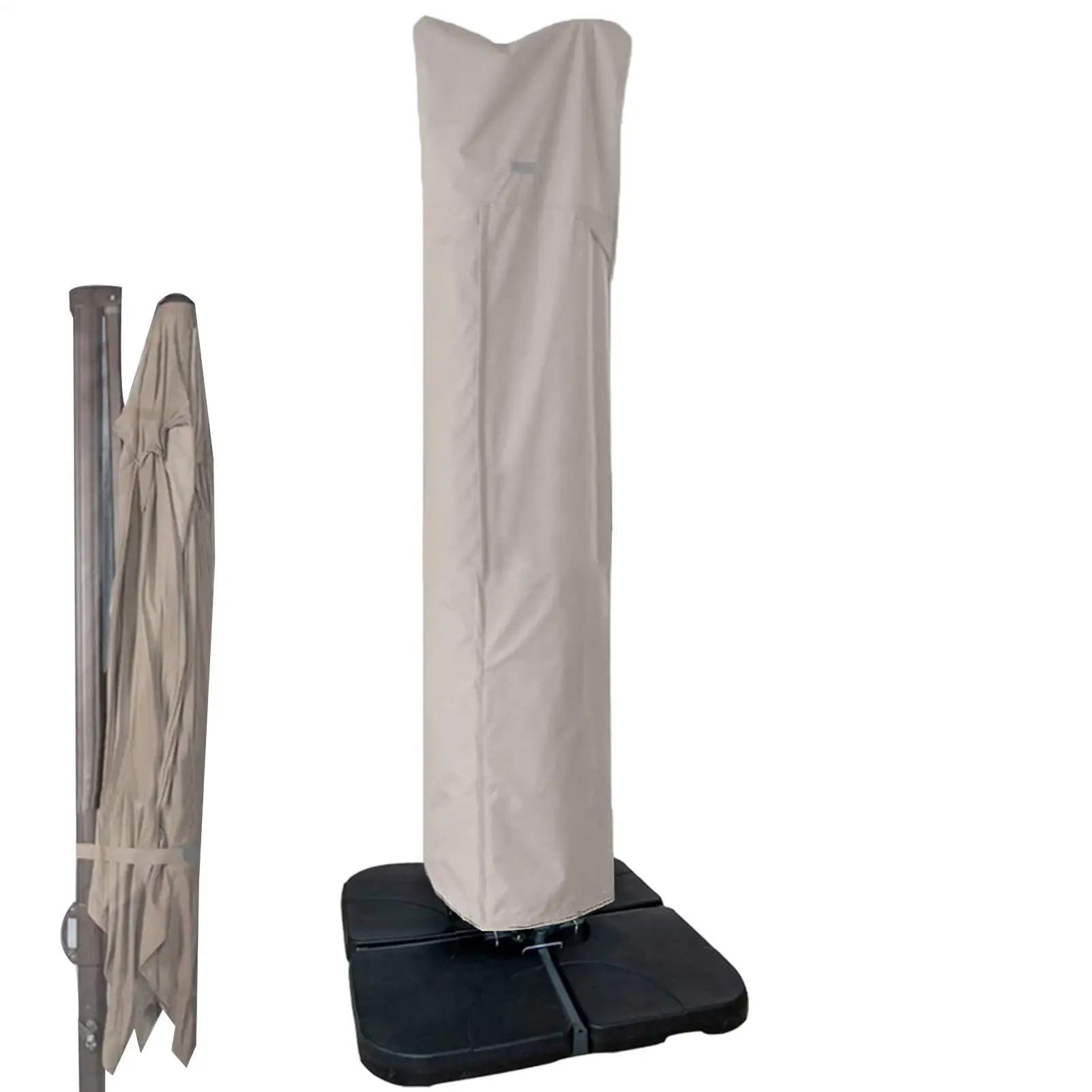 Housse de parasol cantilever imperméable avec fermeture éclair, durable, anti-UV, pour l'extérieur