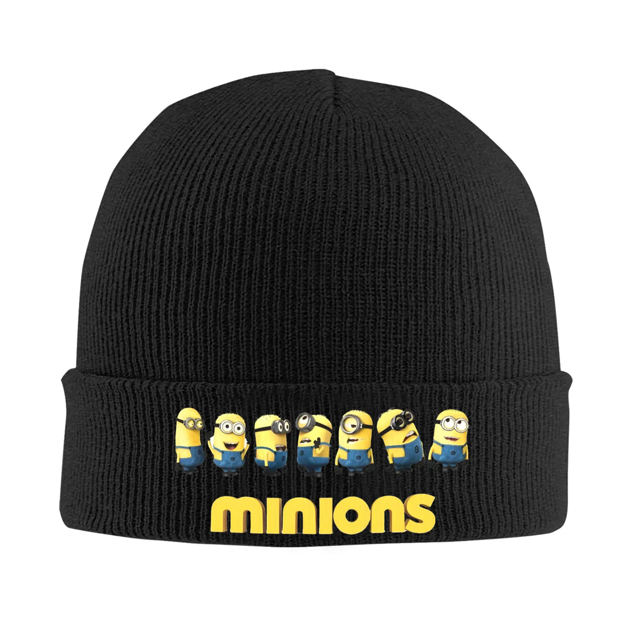 Despicable Me Minions Emotions Knitted Hats Autumn Winter Skullies Beanies Cartoon Anime Cap Men Women Acrylic Hot Sale Skullcap