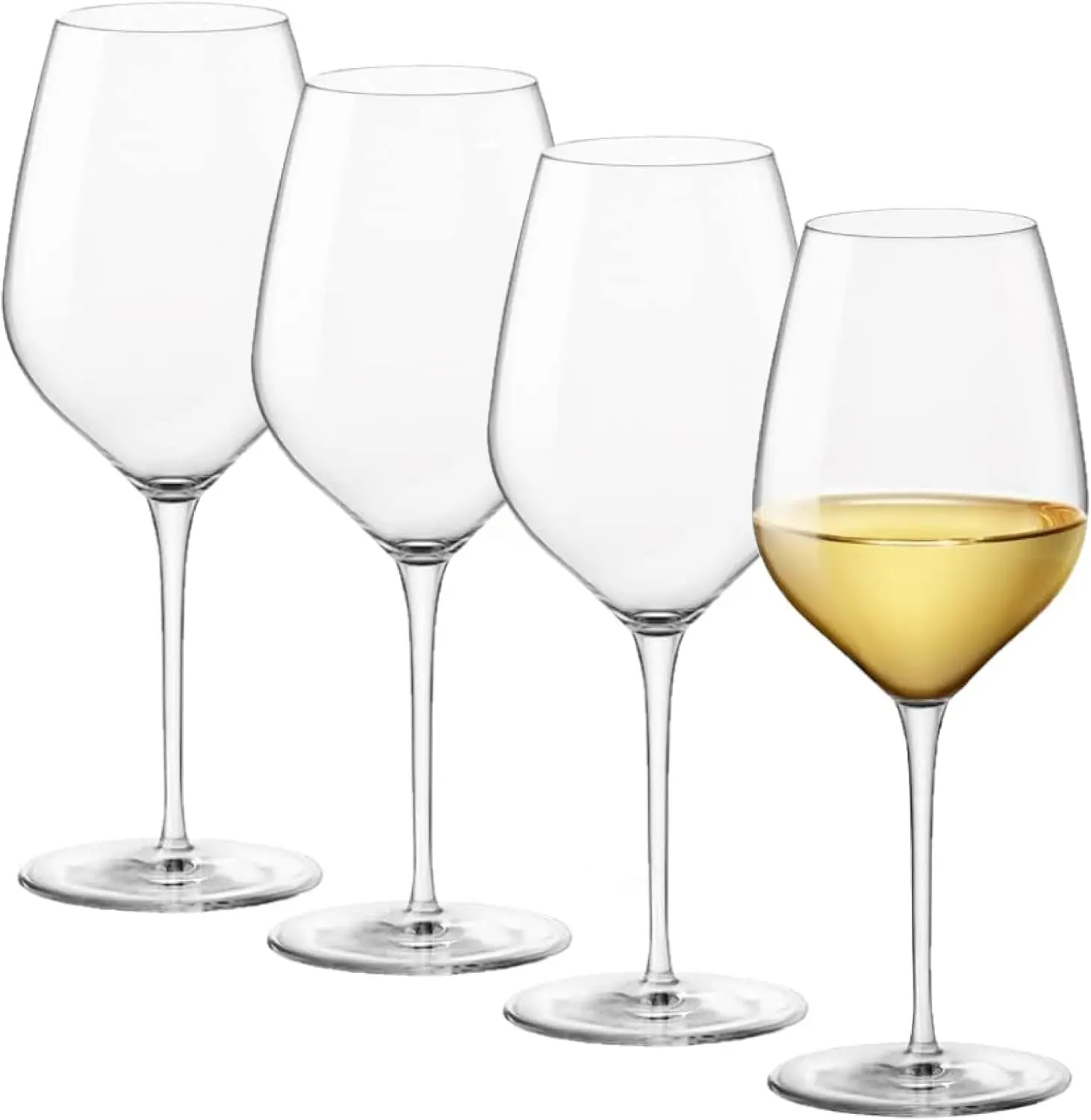 

Inalto Tre Sensi Collection Set Of 4 Premium 14.5 Oz. Wine Glasses, Made From Crystal Clear Star Glass, Italy.