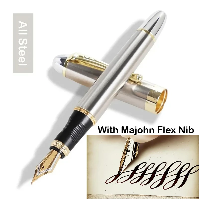 JINHAO X450 Füllfederhalter mit Majohn Flex Nib Kalligraphie-Stift, Metallstifte zum Schreiben, für Schule, Bürobedarf, Schreibwaren – Detail 4