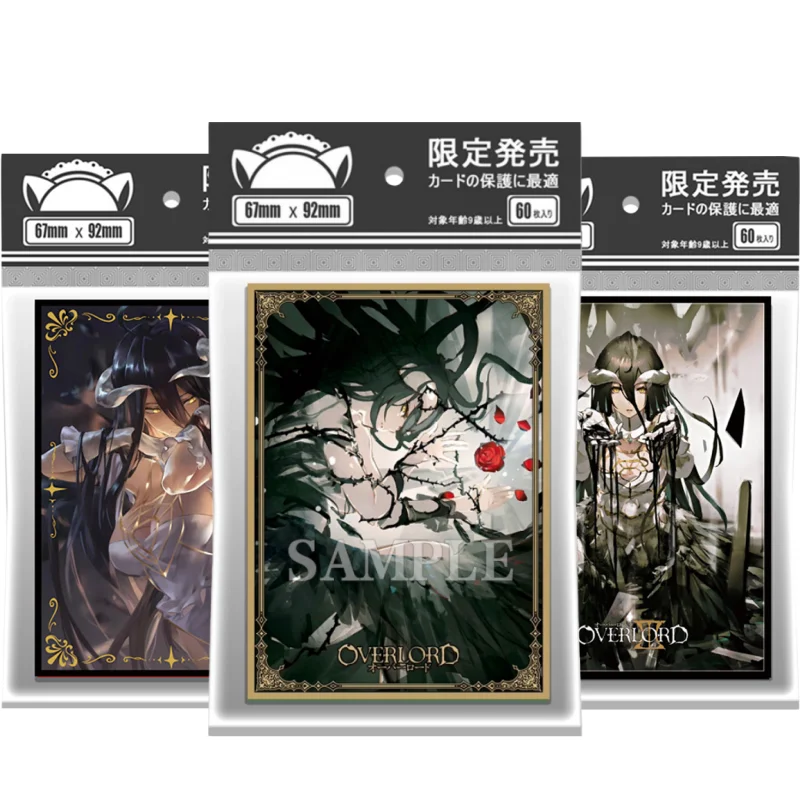 60Pcs/Set Cards Sleeve Overlords Albedo Anime Game Characters Laser Version ACG DIY Toy Gift Colorful Cards Protective Cover