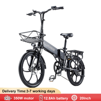RANDRIDE YA20 Folding Electric Bike 20inch 350w Motor 12.8 Battery City Bike Shimano 7 Speed for Adult with Disc Brake