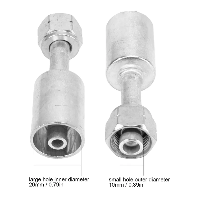 10pcs Air Conditioning Hose Fitting R134 With 3/8in Sleeve 180 Degree For Automobiles Trucks Engineering Vehicles