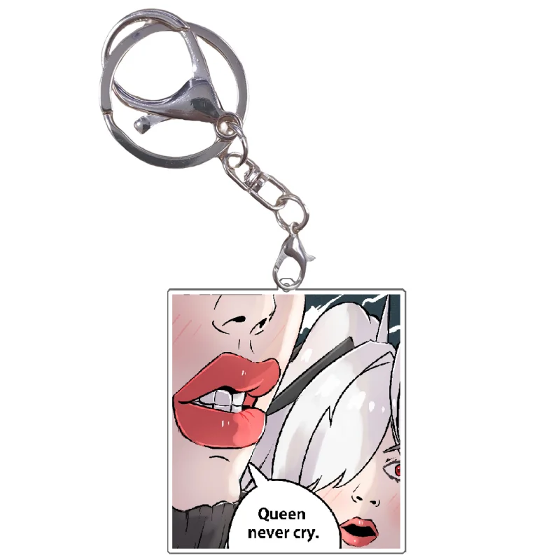 Queen Never Cry Keychain Spoof Stewie NIKKE Cinderella Devil May Cry Anime Game Characters Self Made Acrylic Pendant Decoration