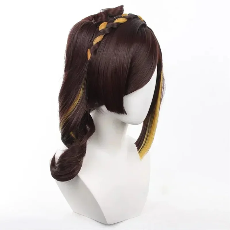 Chiori Cosplay Wig 43cm Long Ponytail Brown Yellow Mixed Color Wigs Heat Resistant Synthetic Hairx,5;d'2.y;8' view 3