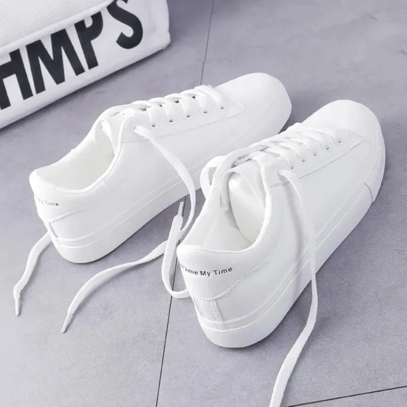 

Woman Casual White Sneakers 2024 New PU Leather Casual Classic Solid Color Shoes Fashion Women's Vulcanize Shoes