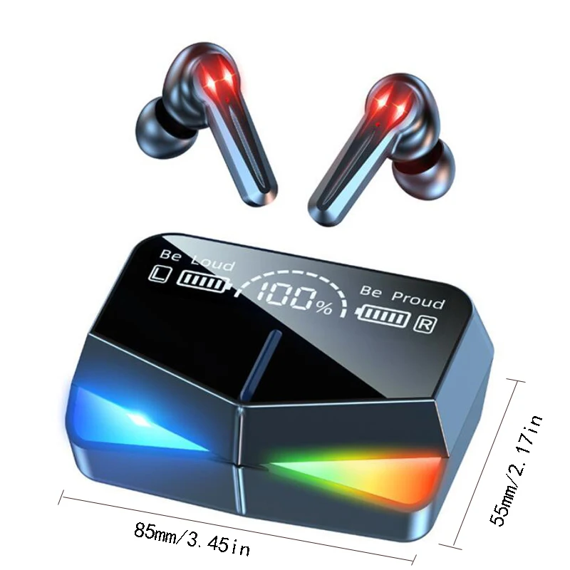 سماعات أذن Soleeanre اللاسلكية، سماعات أذن ستيريو، صندوق شحن من النوع C، سماعات أذن تعمل باللمس للألعاب مع ميكروفون