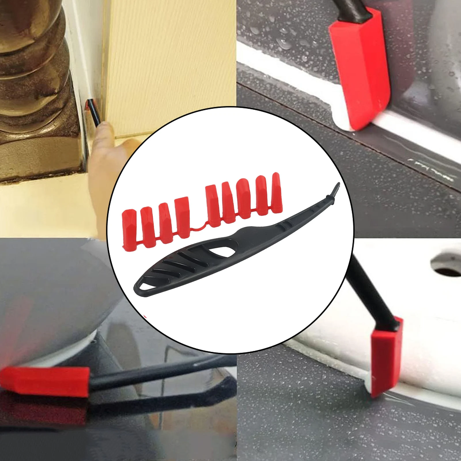 9-In-1 colla per vetro raschietto angolare sigillante spalmatore strumento di riparazione giunti per piastrelle Set applicatore strumenti per calafataggio per la pulizia degli angoli
