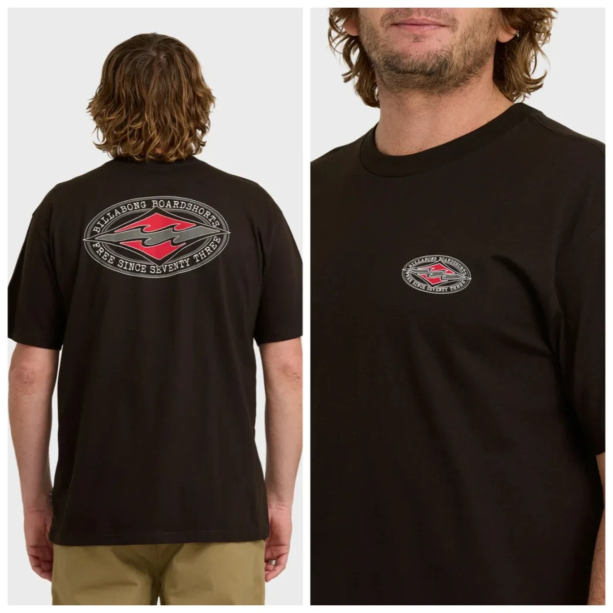 Camiseta de Manga Curta Regular Rotor Diamond Billabong 2026 Verão Masculina e Feminina em Algodão Y2K