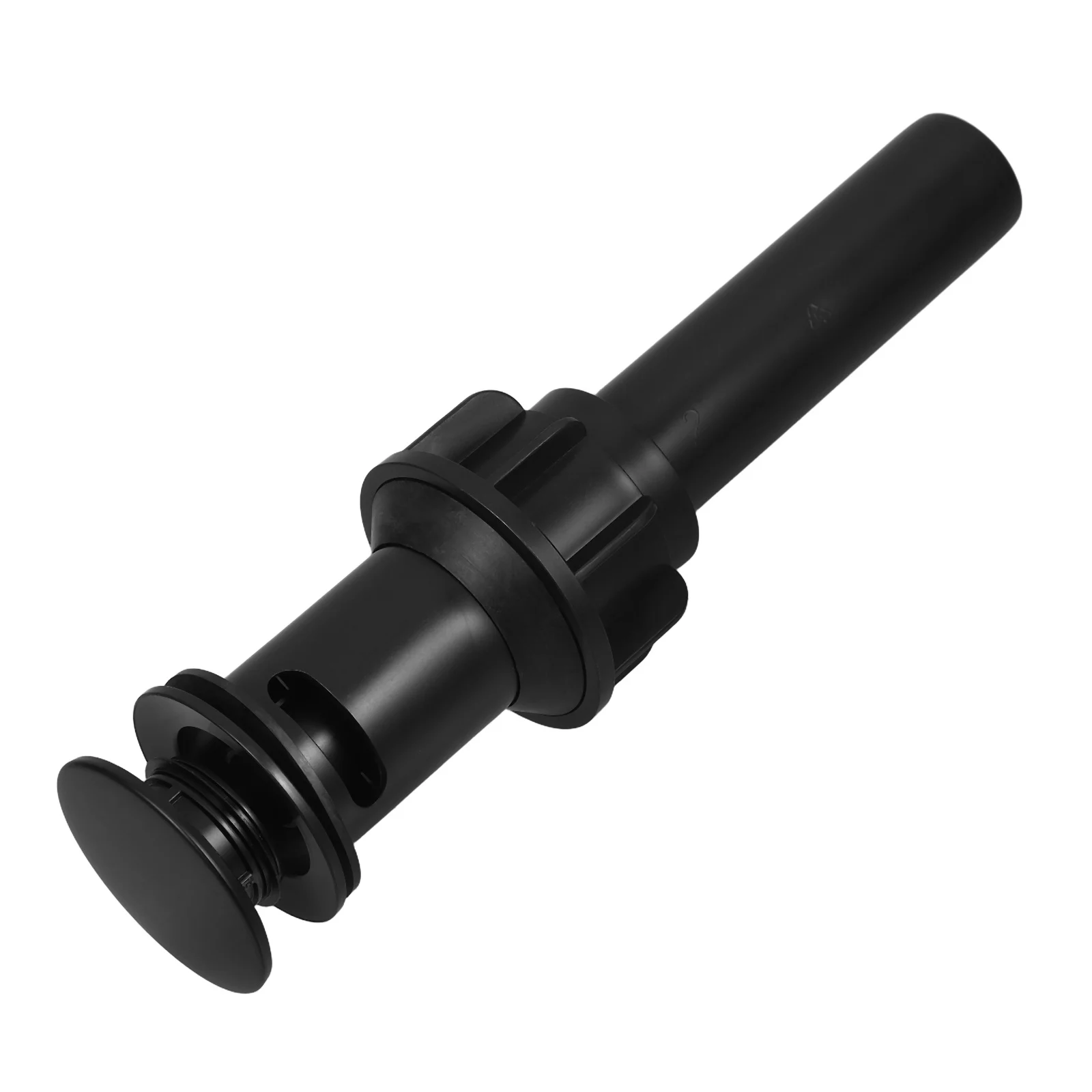 

Bounce Design Press Drain Stopper Black Round Bathroom Sink Strainer Large Capacity Basket Anti Clog Universal Replacement