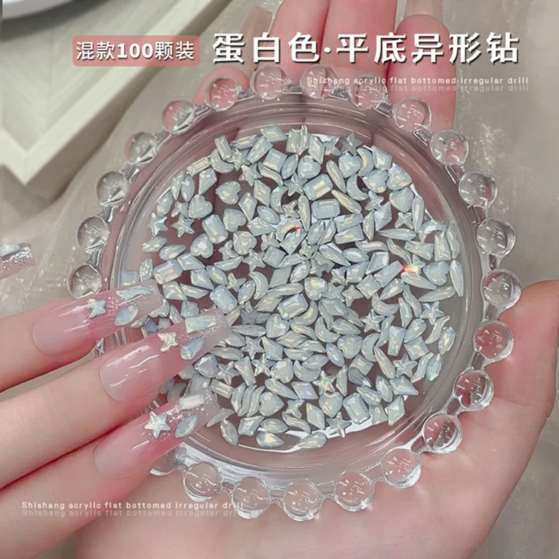 100PCS Mini Flatback Nail Art Decoration Rhinestone Crystals Opal Stone Accessories For Manicure Decor Nails Supplies Material