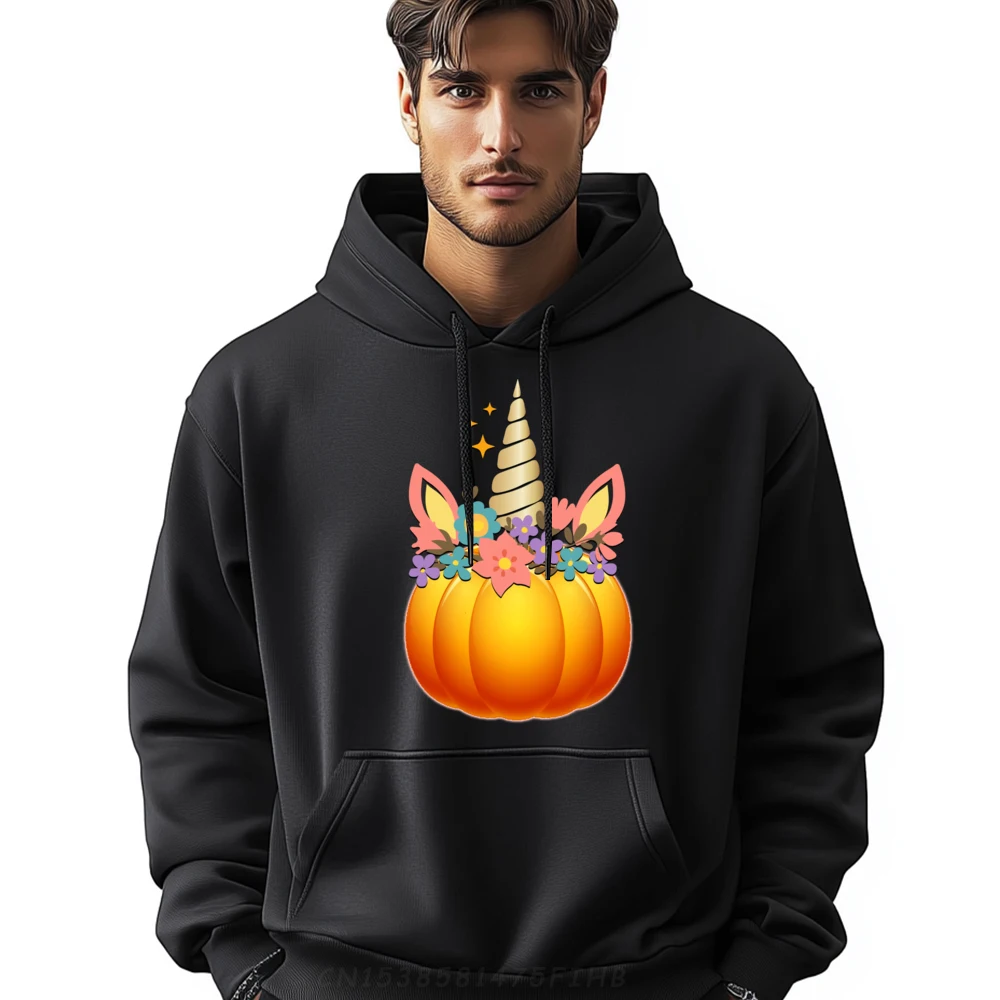 

Cute Unicorn Pumpkin Halloween Girls Unicorn Black Graphic Tees Camisas De Hombre