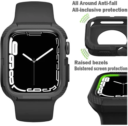 Imagen 2 del producto Funda resistente para Apple Watch, Protector de pantalla de TPU para Apple watch series 7, 44mm, 40mm, 45mm, 41mm, 8 se, 6, 5, 3