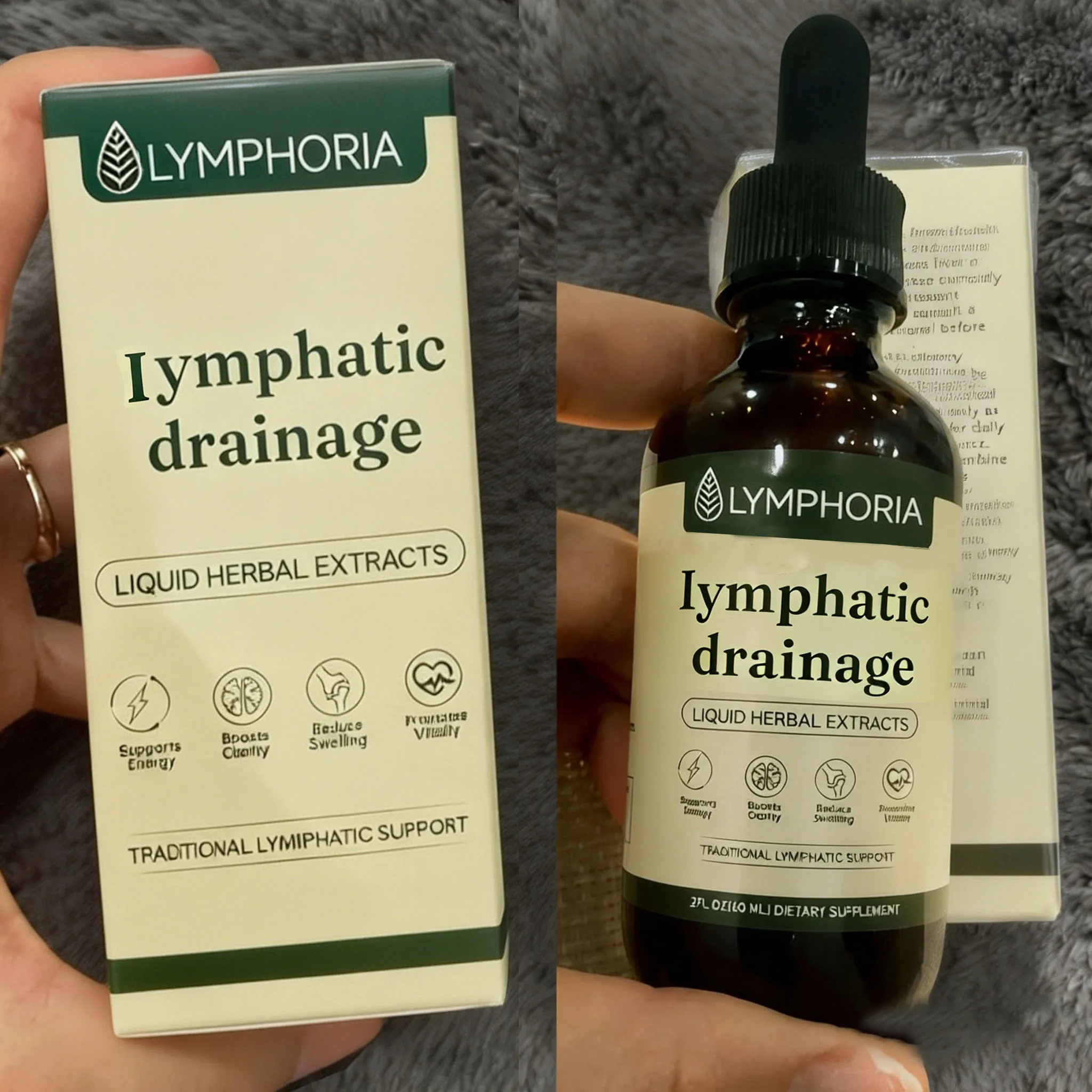 Natural Herbal Lymphatic Drainage Drops Serum Swelling Relief Lymph Support Liquid Ampoule Extracts Ampoule Serum Daily Care