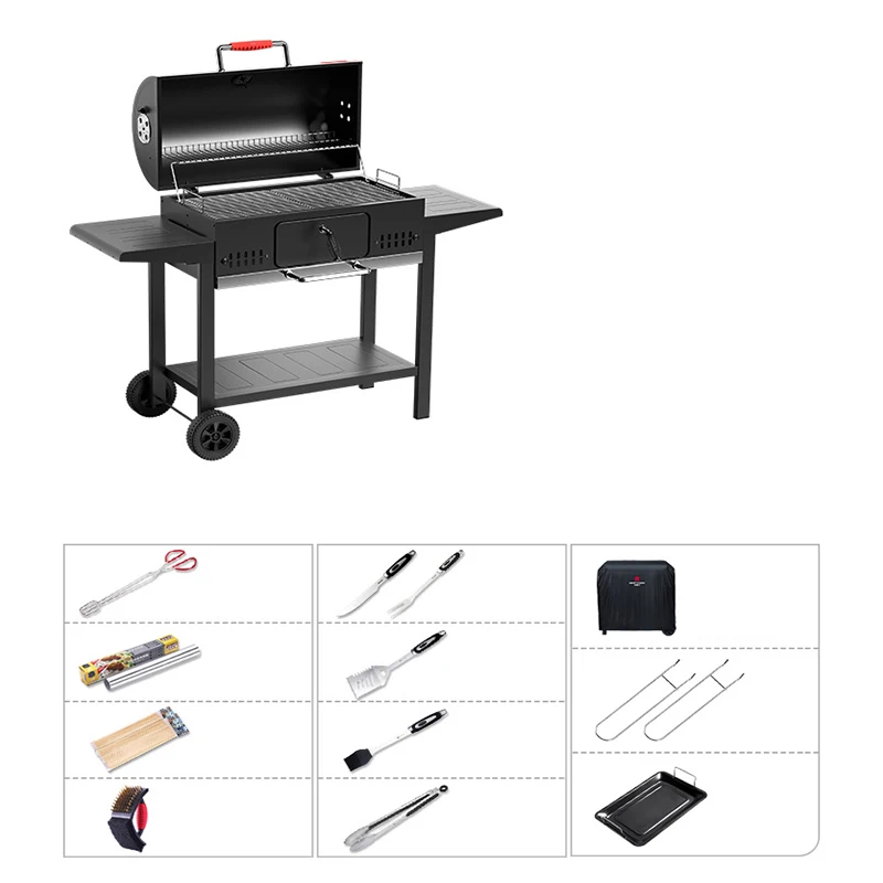 Outdoor Grill Picnic Portable Folding Camping Rust-proof Coating Equipment Thicken Steel Incinerator Grill BBQ Charcoal Stove