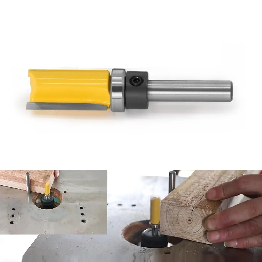 Houtbewerkingsfrees Rechte frees 8 mm schacht voor sjabloon Trimfrees met gelegeerd staalmateriaal