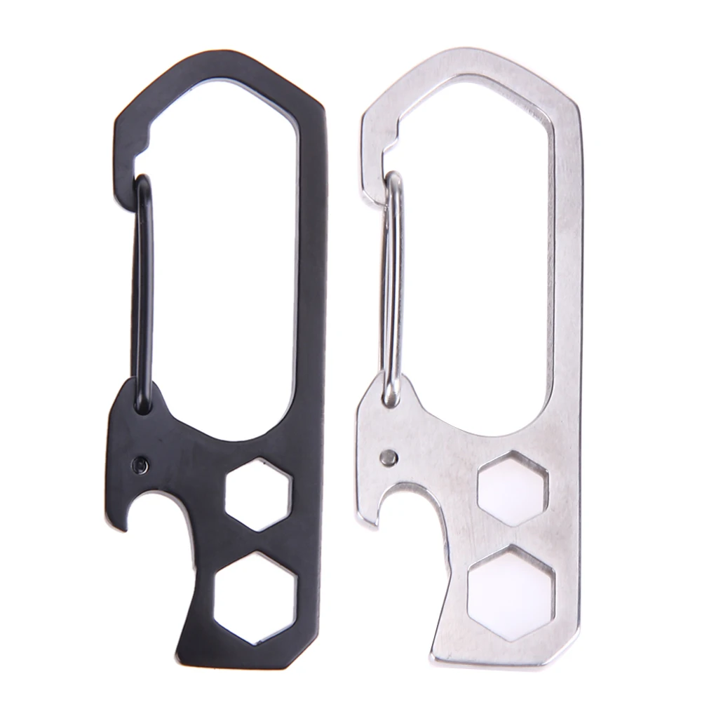 

Keychain Screwdriver Multifunctional Keyring Carabiners Stainless Steel Key Chain Corkscrew Wear-resistant EDC Tool Outdoor Gear