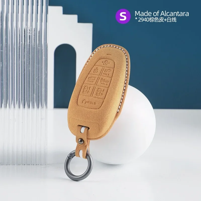 

Customized Suede Car Key Case Cover Holder Key Shell Buckle for Hyundai Sonata Tucson Ix35 Mistra