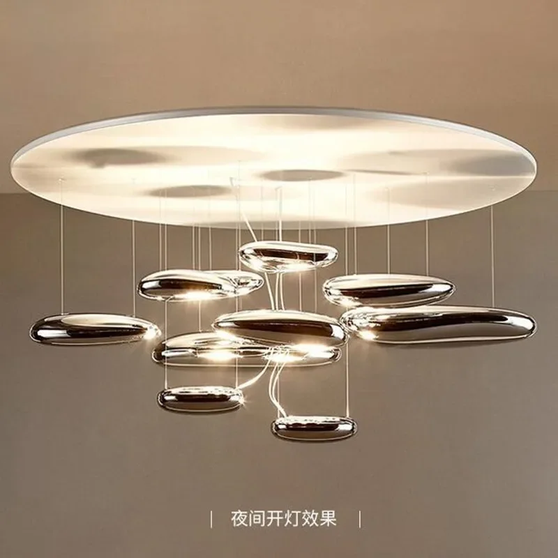 New Italian Design Pendant Lamp Floating Water Drop Restaurant Lighting Fixture Designer Villa Showroom Light Luxury Chandelier