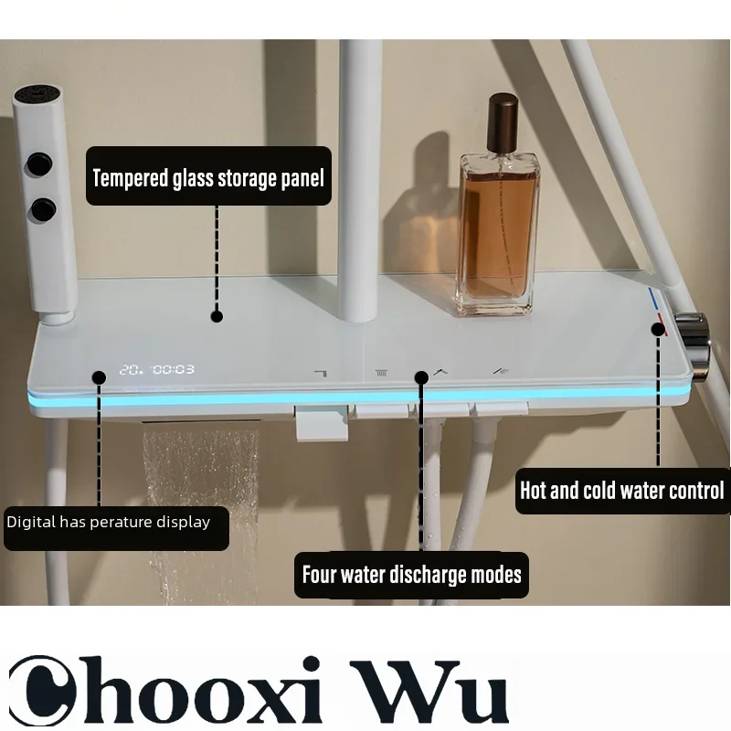 Imagem -02 - Choo Xiuu-constante Temperatura Display Digital Chuveiro Chave do Piano Conjunto do Banheiro do Agregado Familiar