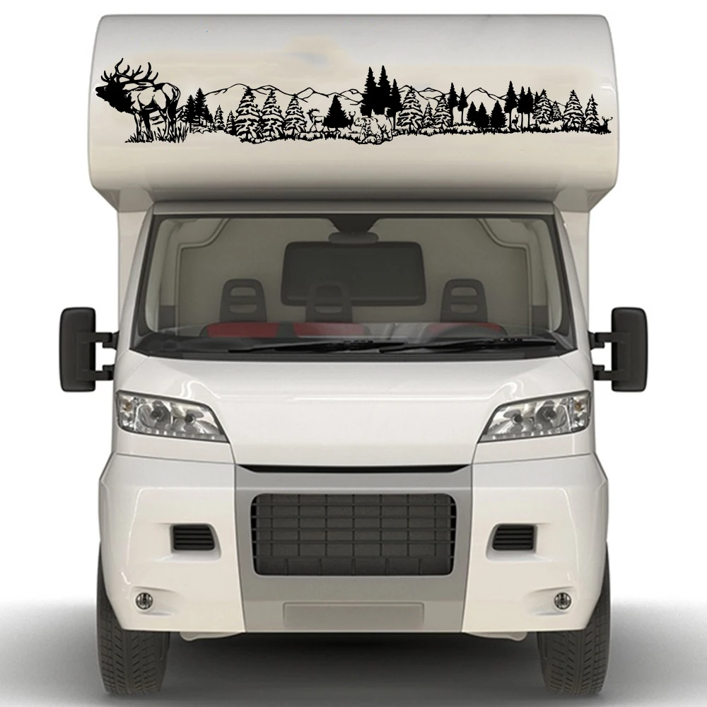 

Large Wildlife Elk Scene Mountain Forest Tailgate Truck Car Sticker Decal Caravan Camping Van Motorhome Pickup Vinyl Decor