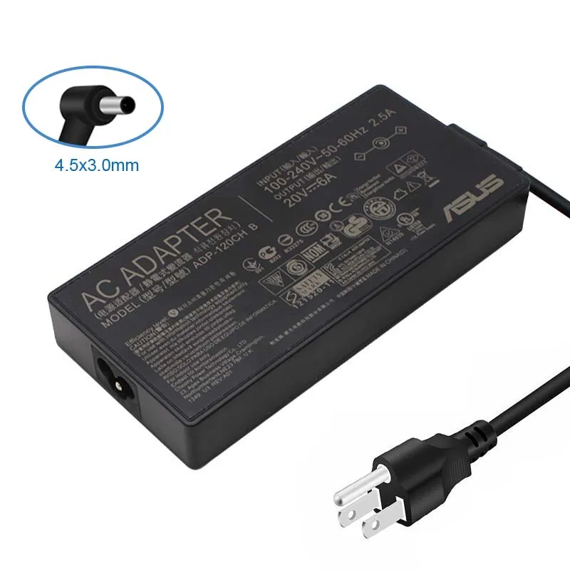 20V 6A 120W 4.5X3.0mm ADP-120CH B AC Adapter Laptop Charger For Asus UX564EH UX564EI UX564PH M6500QB M6500QH M6500QE M6500QC