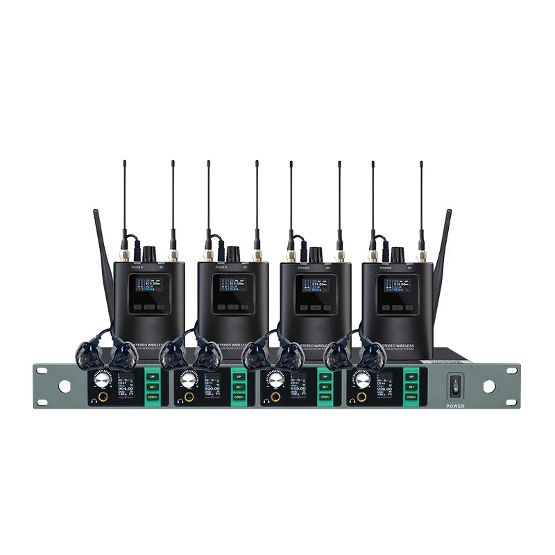 

XTUGA S4 Professional UHF 4 Channel Stereo Wireless In Ear Monitor System For Stage Live Recording In-Ear Monitoring