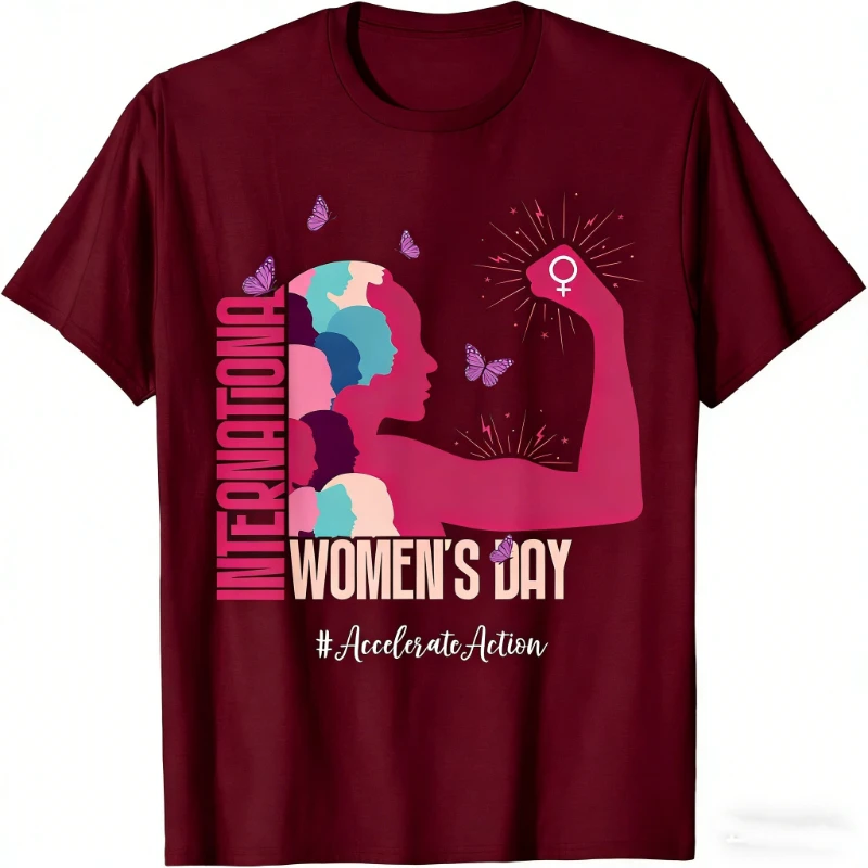 International Women'S Day 2026 Give To Gain 8 March Tee Hipster Street Fashion Printed T-Shirt Tops Casual Style Short-sleev