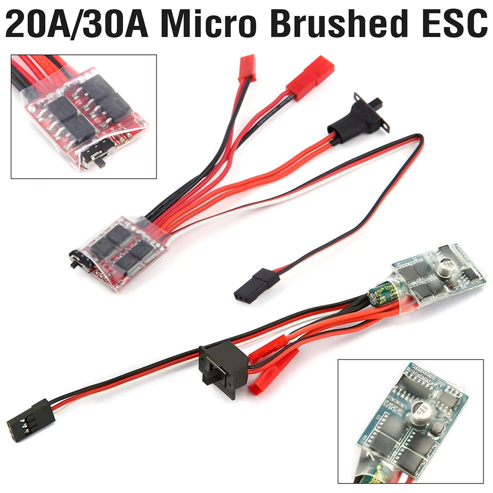 20A 30A Brushed ESC RC Motor Micro ESC for Mini 1/16 1/18 1/24 RC Car Boat Tank W/Brake