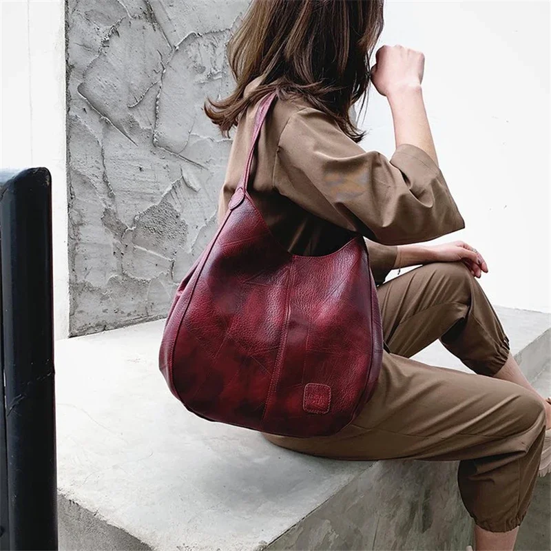 Vintage Leather luxury handbags women bags designer bags famous brand women bags Large Capacity Tote Bags for women sac A Main