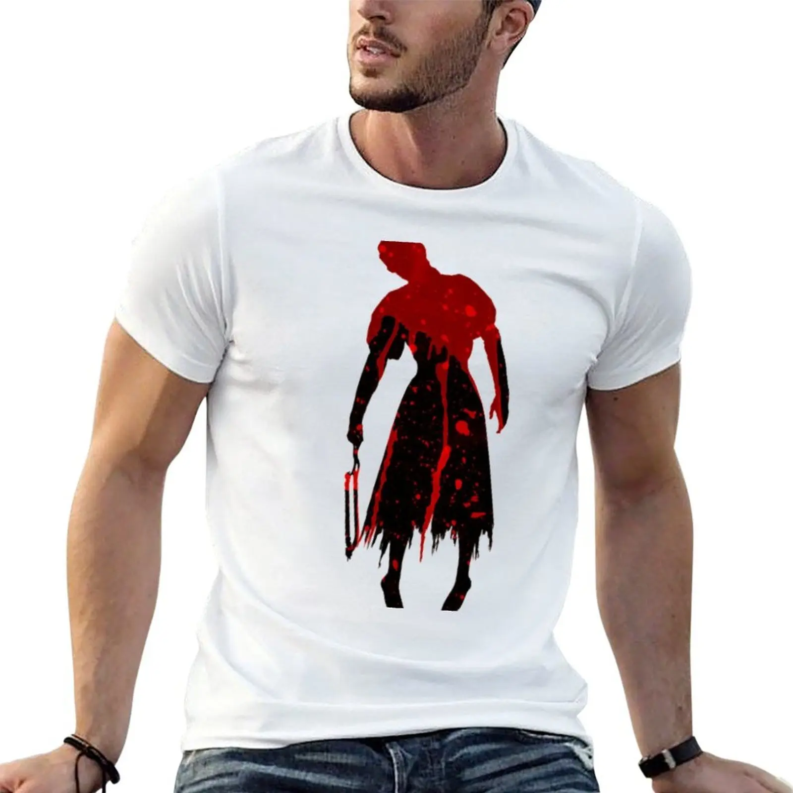 Red Stained Nurse Silhouette T-Shirt blacks man t shirt mens graphic t-shirts pack