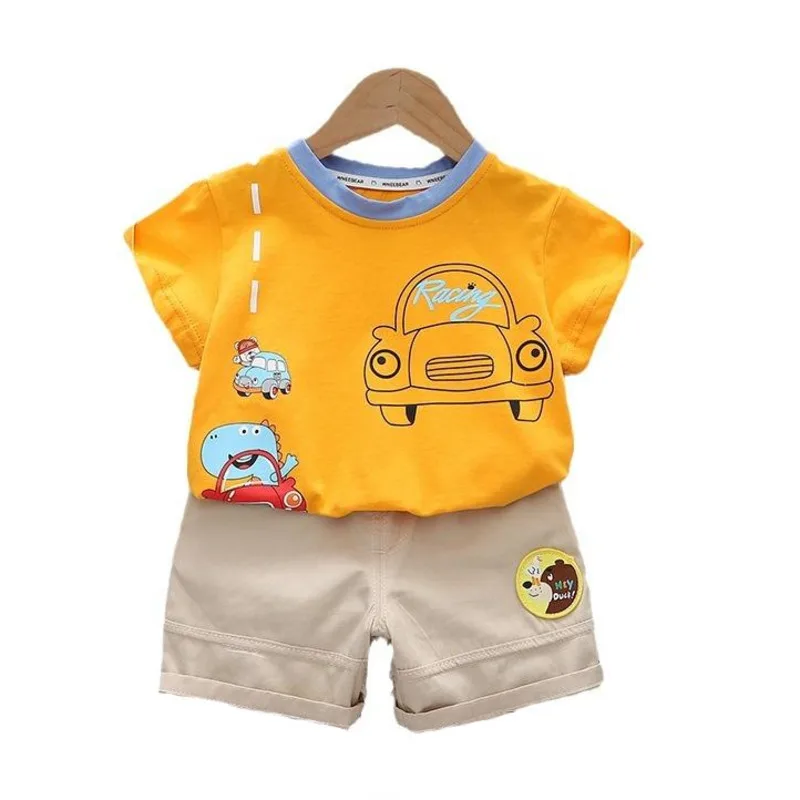 

New Summer Baby Girls Clothes Suit Children Boys Casual Cartoon T-Shirt Shorts 2Pcs/Sets Toddler Costume Infant Kids Tracksuits