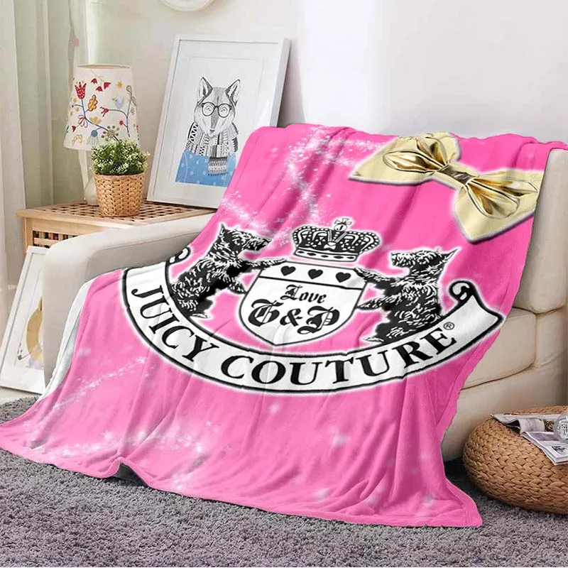 Juicy Couture Fashion Clothing Brand Blanket Sofa Cover Soft Hairy Blanket Flannel Fluffy Comfortable Home Travel Throw Blanket