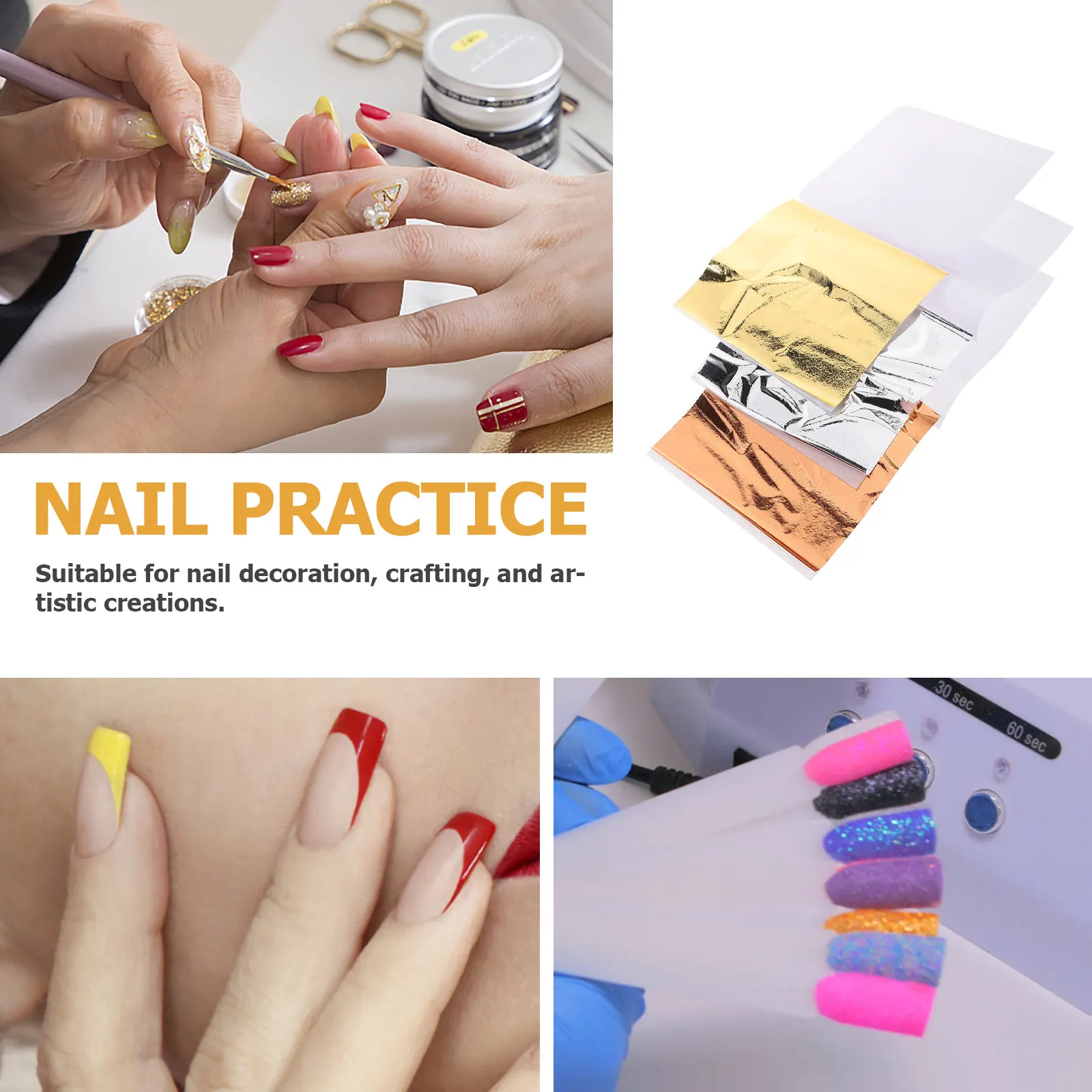 

120 листов золотой фольги разных цветов, металлическая фольга для нейл-арта, поделок, декора мебели, росписи стен и домашнего декора