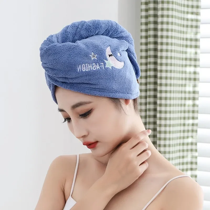 Women Soft Microfiber Towels Shower Cap Towel Bath Hats for Women Dry Hair Cap Quick Drying Soft for Lady Turban Head Girl Towel