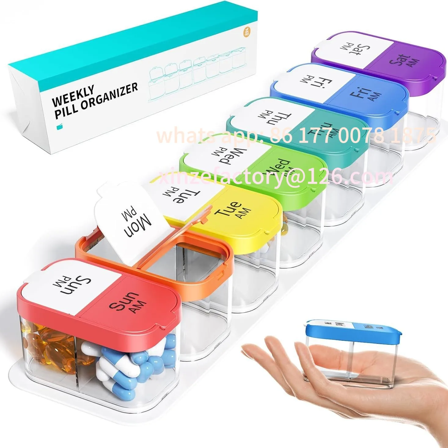 

Customizable medicine box portable dispenser can be disassembled and carried independently