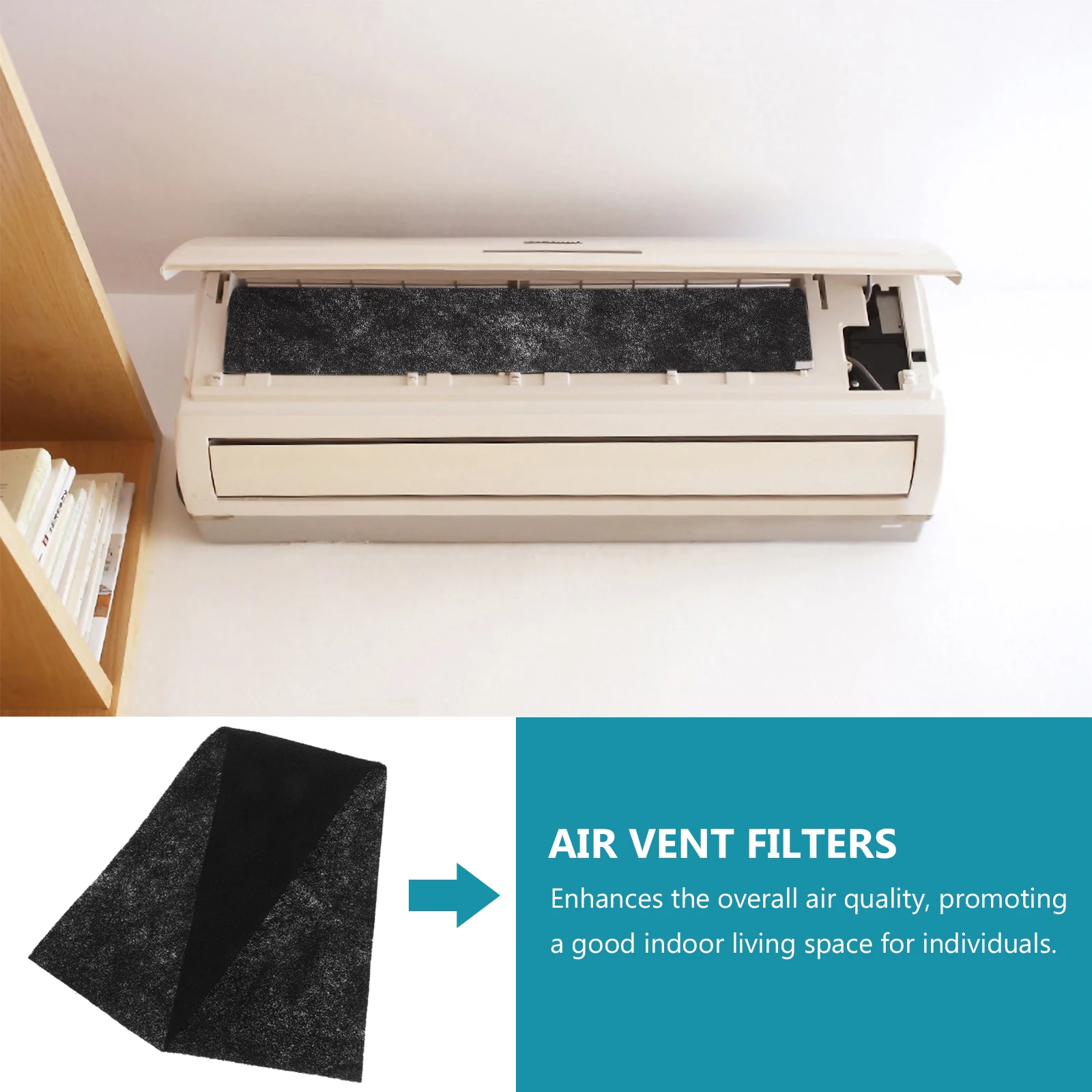 

4 Sheets Activated Carbon Fiber Filter Vent Filters Reusable Electrostatic Improve Indoor Air Quality For Home Ceiling Air