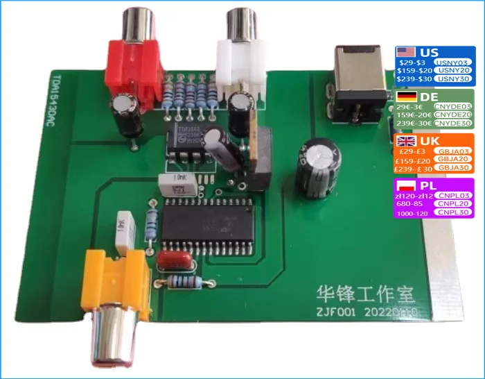 Nvarcher TDA1543 NOS 47Lab Decoding DAC Board Support Format WAV 16bit 44.1K