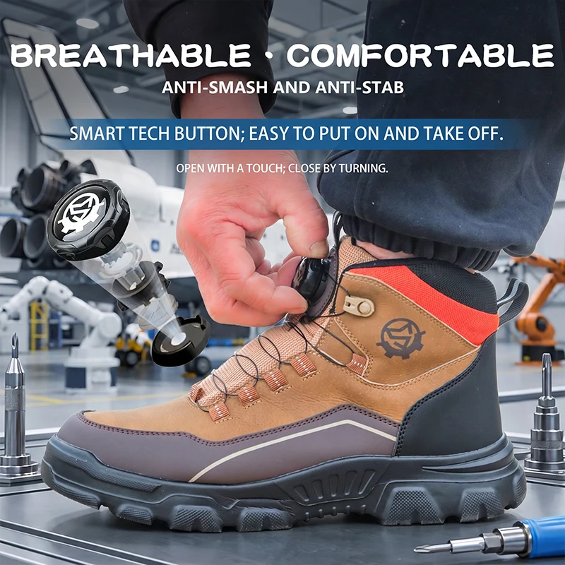 

High top labor protection shoes with steel toe cap and Kevlar midsole safety shoes, work shoes, mining boots,anti smashing