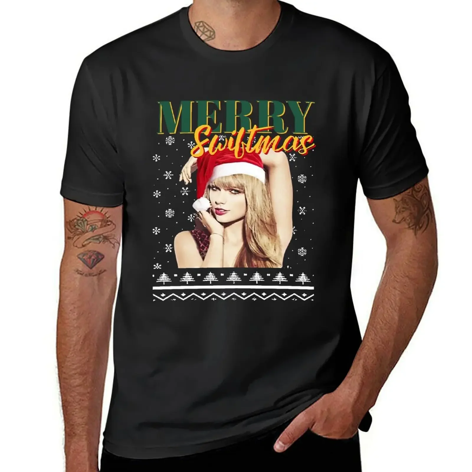 Merry Swiftmas art T-Shirt korean fashion tees Men's cotton t-shirt