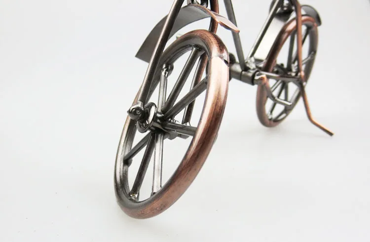 Vintage Iron Bike Desktop Decor Retro Iron Craft Ornament Home Decoration Artful Bicycle Adornment for Tabletop Garden
