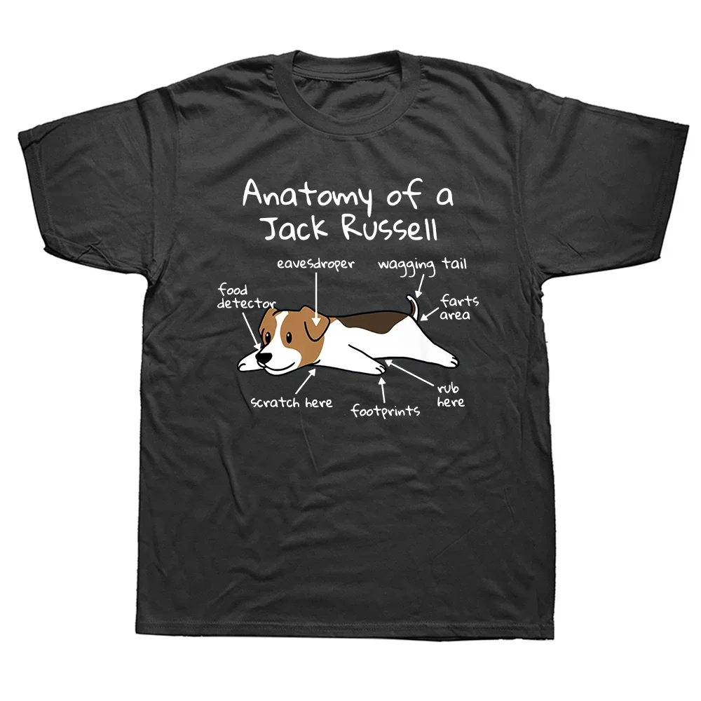 Anatomy of A Jack Russell Terrier T-Shirt Short Sleeve Cotton Tshirt Printed Funny Dogs Unisex Tees Top Loose Fit Clothes