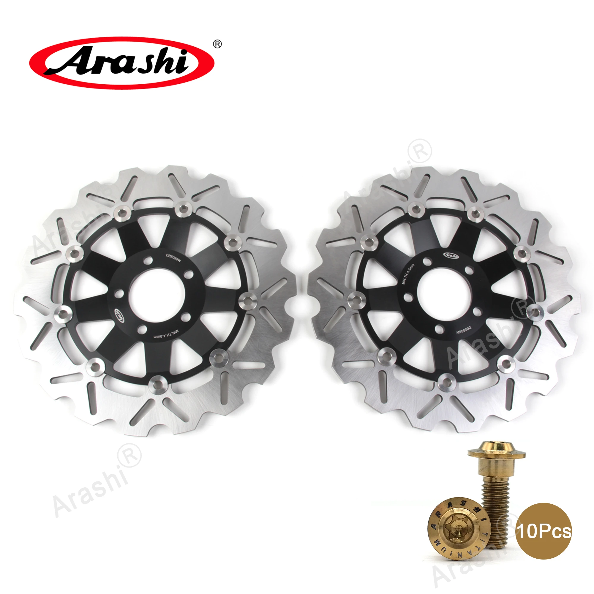 Arashi CNC Floating Front Brake Disc Rotor For KAWASAKI ZX6R NINJA