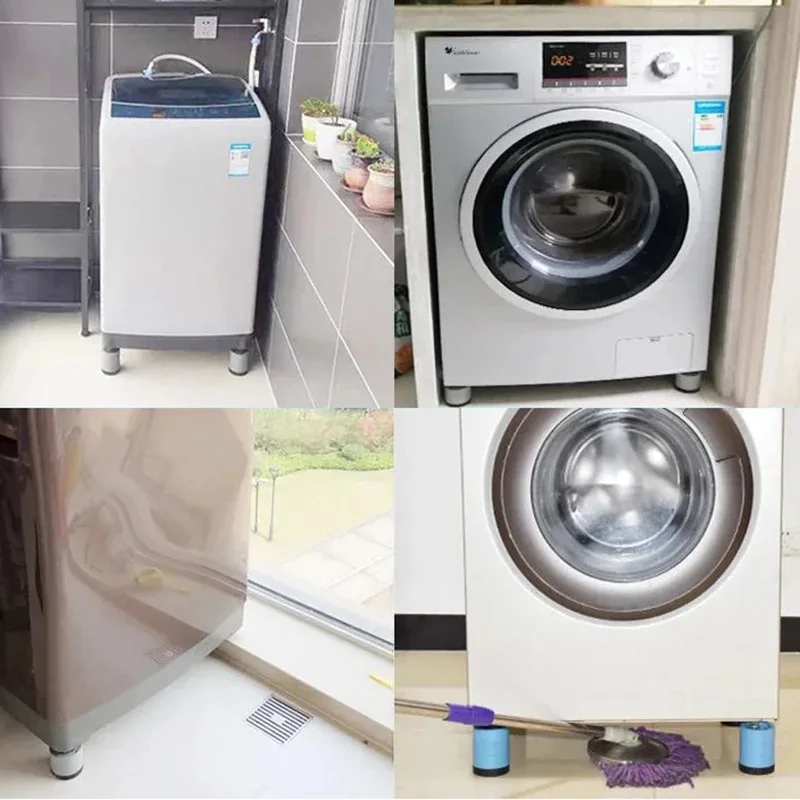 4Pcs Height Adjustable Anti Vibration Feet Pads Washing Machine Support Mat Fridge Universal Fixed Non-Slip Anti-Vibration Pad