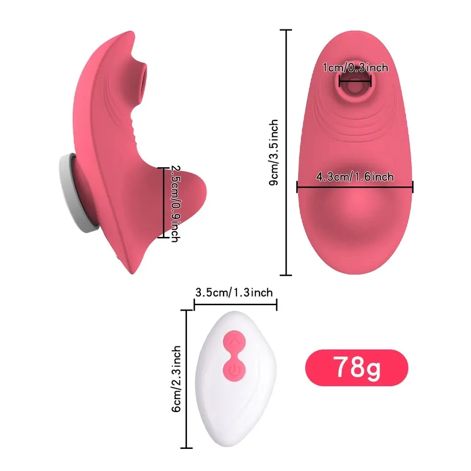 LICKLIP Remote Control Sucking Vibrator for Panties with Magnetic Clip Mini Clitoris Sucker Stimulator Adults Sex Toys for Women