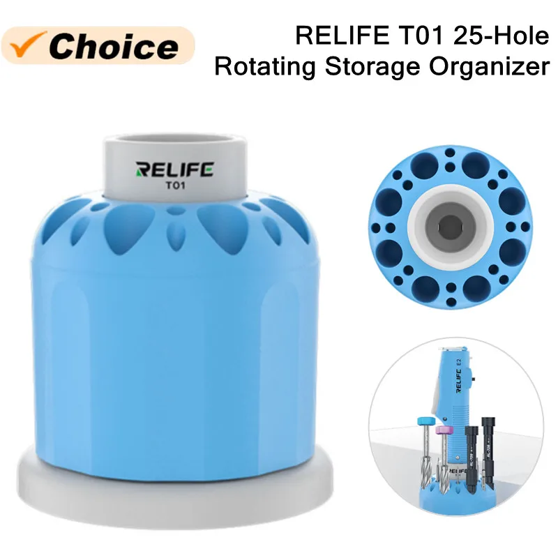 RELIFE T01 360 ° Rotation 25 Holes Storage Box Mobile Phone Repair Screwdrivers Tweezers Tools Step-style Magnetism Storage BOX